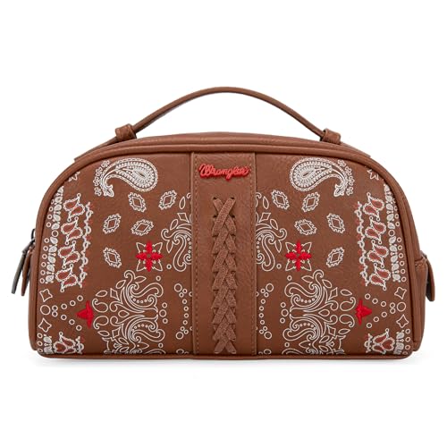 Wrangler Make-up-Tasche, Mini-Western-Kulturbeutel, Kosmetik-Organizer, Paisleymuster, Reisetasche für Damen, Braun Wrangler Make-up-Tasche, Mini-Western-Kulturbeutel, Kosmetik-Organizer, Paisleymuster, Reisetasche für Damen, Braun von Montana West