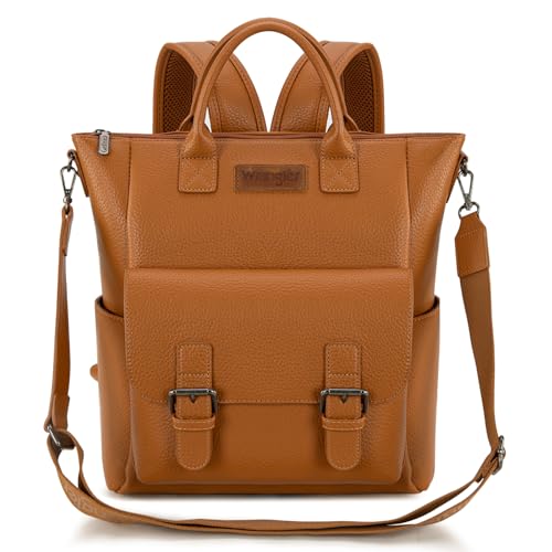 Montana West Wrangler Rucksack für Damen, mittelgroß, wandelbar, Schultertasche mit Crossbody-Gurt, für Reisen, Arbeit, Bernsteinbraun, Medium, Freizeit Montana West Wrangler Rucksack für Damen, mittelgroß, wandelbar, Schultertasche mit Crossbody-Gurt, für Reisen, Arbeit, Bernsteinbraun, Medium, Freizeit von Montana West