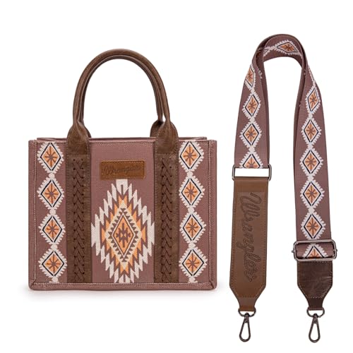 Montana West Wrangler Tragetasche für Damen, Western-Schultertasche, Azteken-Umhängetasche, Heller Kaffee, Medium von Montana West