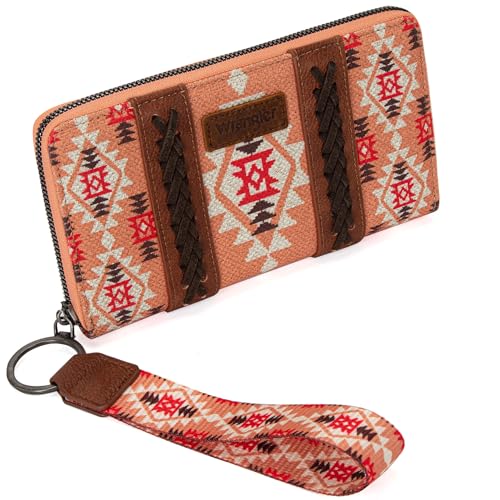 Montana West Wrangler Wristlet Western Wallet Boho Aztec Kreditkartenetui für Damen, 2203 Orange, Large, Minimalistisch von Montana West