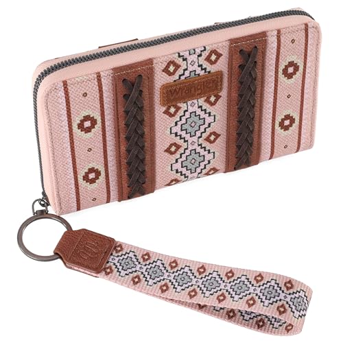 Montana West Wrangler Wristlet Western Wallet Boho Aztec Kreditkartenetui für Damen, 2203 Pink, Large, Minimalistisch von Montana West