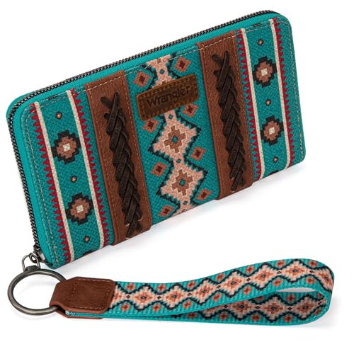 Montana West Wrangler Wristlet Western Wallet Boho Aztec Kreditkartenetui für Damen, 2203 Tuiquoise, Large, Minimalistisch von Montana West