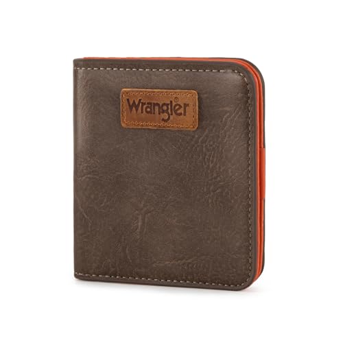 Montana West X Wrangler Geldbörse Damen klein mit RFID-Innenfutter und einer Münzbörse, Dunkles Khaki, Small, Minimalistisch von Montana West