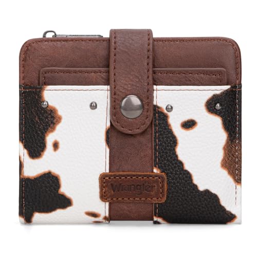 Montana West X Wrangler Geldbörse für Damen, klein, faltbar, Kreditkartenetui mit abnehmbarem Ausweisfenster, Full Cowbrown, Western Montana West X Wrangler Geldbörse für Damen, klein, faltbar, Kreditkartenetui mit abnehmbarem Ausweisfenster, Full Cowbrown, Western von Montana West
