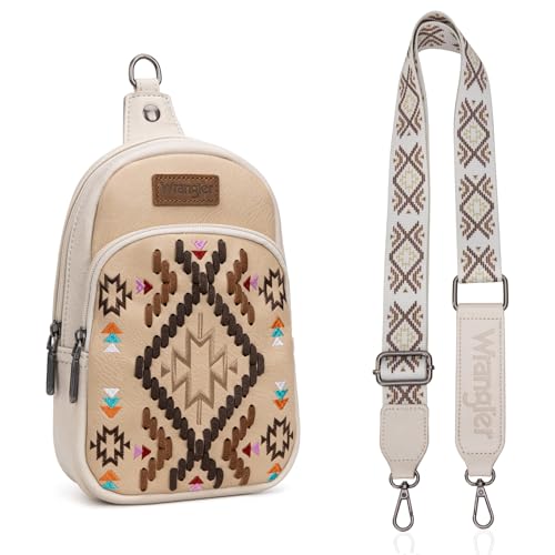 Wrangler Aztec Crossbody Schultertasche für Damen – Bauchtasche & Brusttasche Geldbörse, Hellbraun Wrangler Aztec Crossbody Schultertasche für Damen – Bauchtasche & Brusttasche Geldbörse, Hellbraun von Montana West