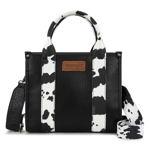 Wrangler Azteken-Tragetasche für Damen, Boho-Schultertasche, Kuh-Schwarz Wrangler Azteken-Tragetasche für Damen, Boho-Schultertasche, Kuh-Schwarz von Montana West