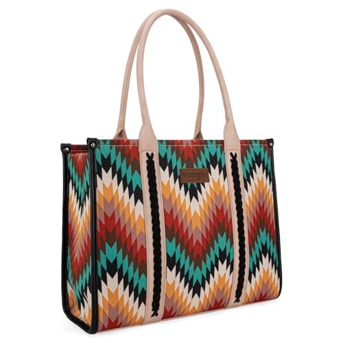Wrangler Azteken-Tragetasche für Damen, Western-Handtaschen und Geldbörsen, C-Canvas Baumwolle, schwarz, X-Large von Montana West