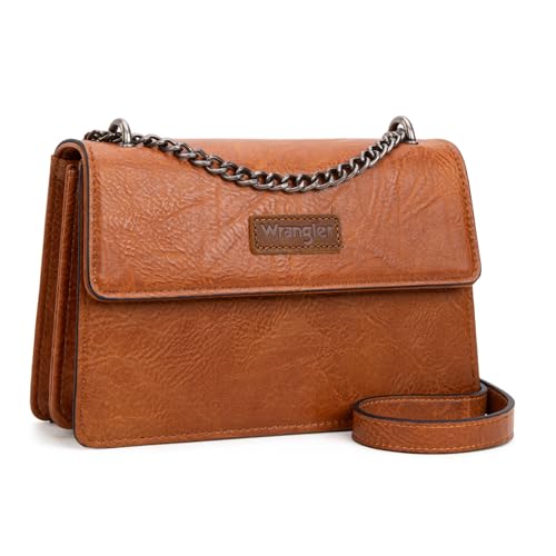 Wrangler Crossbody Geldbörse für Damen Schultertasche Vintage Geldbörsen mit Kettenriemen, Bernsteinbraun, Schulterhandtaschen Wrangler Crossbody Geldbörse für Damen Schultertasche Vintage Geldbörsen mit Kettenriemen, Bernsteinbraun, Schulterhandtaschen von Montana West