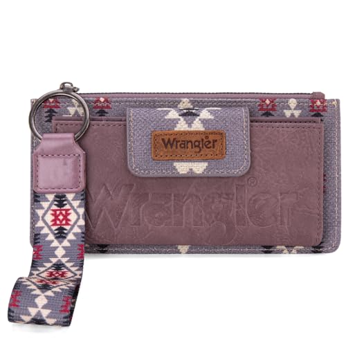 Wrangler Geldbörse für Damen, Azteken-Clutch, Handgelenk-Geldbörse mit Boho-Kreditkartenhalter, 3 Künstler, Pastellviolett, Einheitsgröße, Western von Montana West