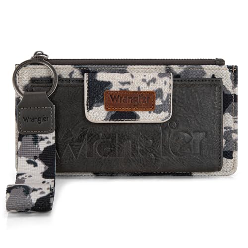 Wrangler Handgelenk-Geldbörse für Damen, Western-Clutch, RFID-Geldbörse für Damen, Artist-cow Black von Montana West