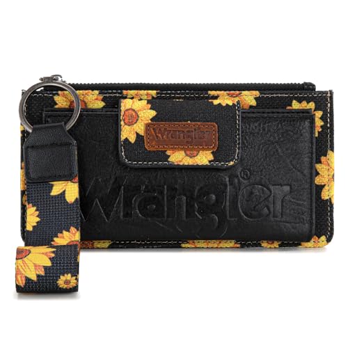 Wrangler Handgelenk-Geldbörsen für Damen, Western-Azteken-Kartenetui, große Clutch mit Handy-Handgelenk, Münzbörse, Boho-Kreditkartenhalter, Artist-Black von Montana West