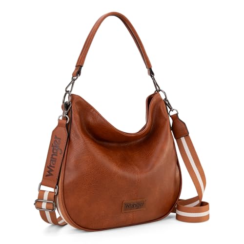 Wrangler Hobo Bags Große Umhängetasche für Damen, Schultertasche, Handtasche, mit verstellbarem Riemen, Bernsteinbraun, Large Wrangler Hobo Bags Große Umhängetasche für Damen, Schultertasche, Handtasche, mit verstellbarem Riemen, Bernsteinbraun, Large von Montana West
