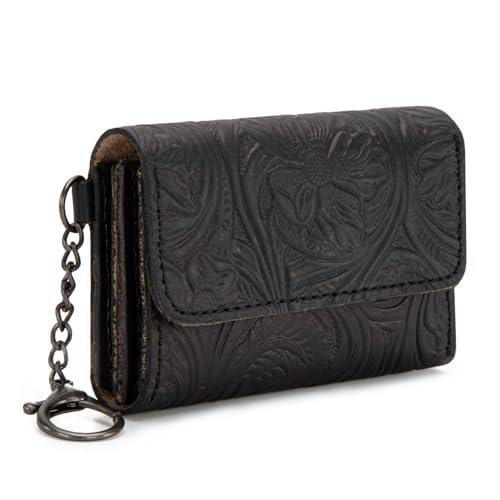 Wrangler Münzbörse für Damen und Herren, kleine Ledertasche für Bargeld, Westernkartenetui, Unique Mini Wallet Black Wrangler Münzbörse für Damen und Herren, kleine Ledertasche für Bargeld, Westernkartenetui, Unique Mini Wallet Black von Montana West