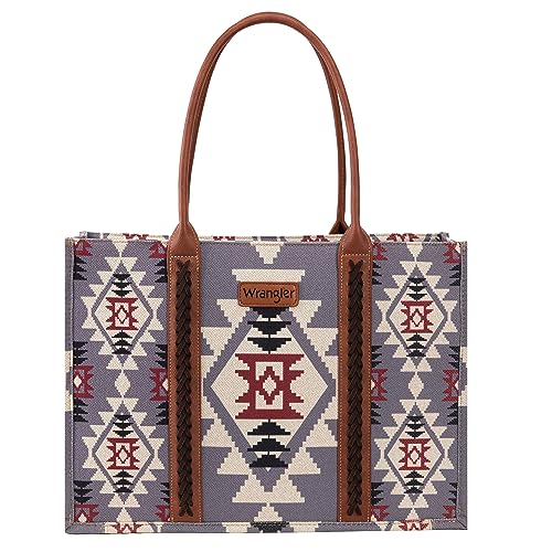 Wrangler Tote Bag Western Geldbörsen für Frauen Schulter Boho Aztec Handtaschen, Engel Diamant Lavendel l, Large von Montana West