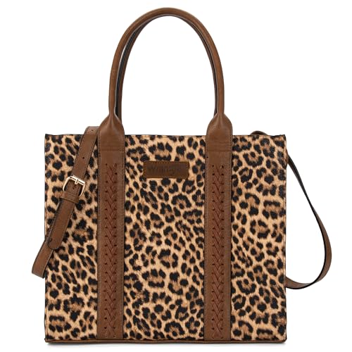 Wrangler Tragetasche für Damen, Schultertasche, Handtasche mit Reißverschluss, Crossbody-Tasche, Leopard-a von Montana West