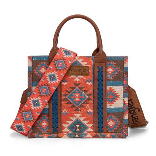 Wrangler Tragetasche für Damen, Western-Schultertasche, Boho, Aztekenmuster, Handtasche, Boho - Wassermelone Wrangler Tragetasche für Damen, Western-Schultertasche, Boho, Aztekenmuster, Handtasche, Boho - Wassermelone von Montana West