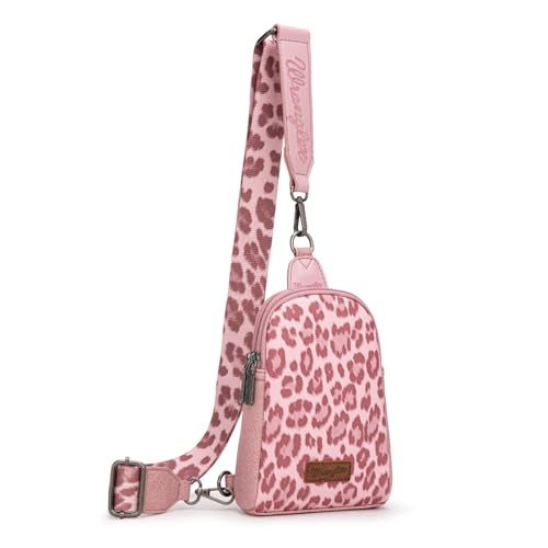 Wrangler Umhängetasche für Damen, Western-Umhängetasche mit Kuh-Druck, verstellbarer Starp, Cross-Body-Tasche, Dunkles Pink von Montana West
