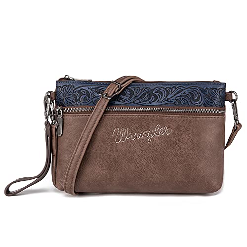 Wrangler Schulterhandtaschen für Damen, Vintage, Rindsleder, Crossbody-Tasche, Muster-Jeans, Einheitsgröße Wrangler Schulterhandtaschen für Damen, Vintage, Rindsleder, Crossbody-Tasche, Muster-Jeans, Einheitsgröße von Montana West