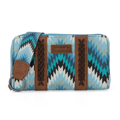 Wrangler Wallet Wristlet Aztec Clutch Long Purse Boho Credit Card Holder Wallet, A Ripple Jean, Einheitsgröße von Montana West