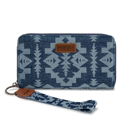Wrangler Wallet Wristlet Aztec Clutch Long Purse Boho Credit Card Holder Wallet, Tribal Jeans, Einheitsgröße von Montana West