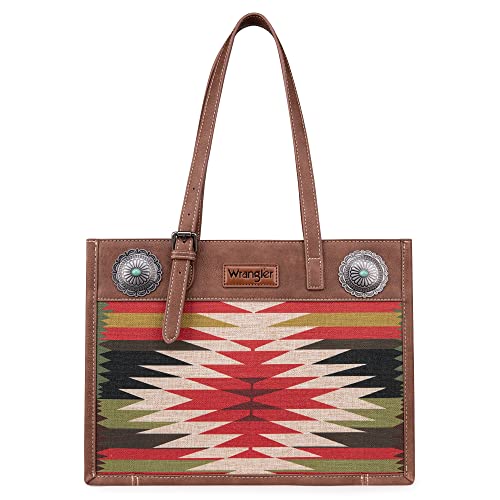 Montana West Aztec Gobelin-Kollektion Tote Bag Western Schultertasche Handtasche und Crossbody Geldbörse für Damen, Babybraun, Größe L, Large von Montana West