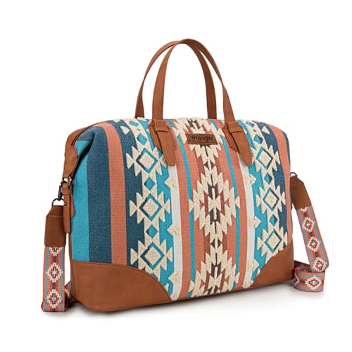 Wrangler Western Travel Weekender Bag Designer Aztec Duffel Bag für Damen, Braun von Montana West