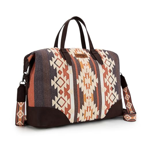 Wrangler Western Travel Weekender Bag Designer Aztec Duffel Bag für Damen, Kaffee von Montana West
