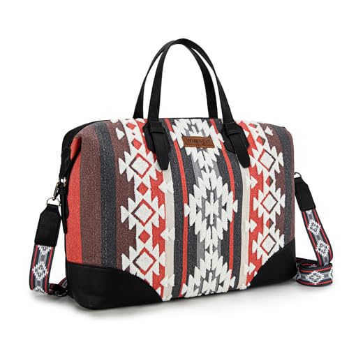 Wrangler Western Travel Weekender Bag Designer Aztec Duffel Bags for Women, Schwarz von Montana West