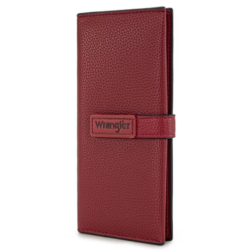 X Wrangler Geldbörse für Damen, Bifold Wallets, Kartenetuis & Geldorganizer, RFID-Geldbörse für Damen mit transparentem Ausweisfenster, Rot/Ausflug, einfarbig (Getaway Solids) von Montana West
