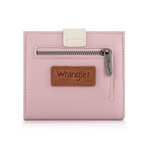 X Wrangler Kleine dünne Geldbörsen für Damen, minimalistische Faltkartenetuis und Geldorganizer mit Münzfach mit Reißverschluss, Pink, small, Casual von Montana West