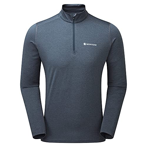 Montane Herren Dart Thermo Zip Neck T-Shirt, Astro Blau, XL von Montane