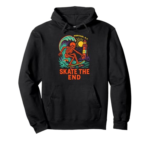 Montauk Skate The End Retro Herren Skateboarding Pullover Hoodie von Montauk Beach Life Surfs Up Skateboarding Style