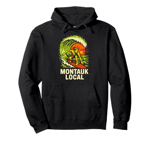 Surfen Montauk Local Vintage Herren Beach Life Pullover Hoodie von Montauk Beach Life Surfs Up Skateboarding Style