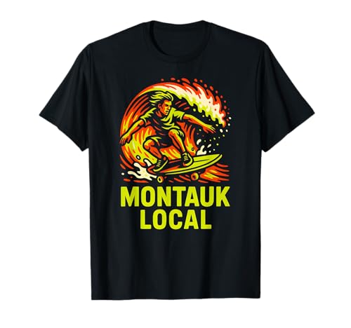 Surfen Montauk Local Vintage Herren Beach Life T-Shirt Surfen Montauk Local Vintage Herren Beach Life T-Shirt von Montauk Beach Life Surfs Up Skateboarding Style