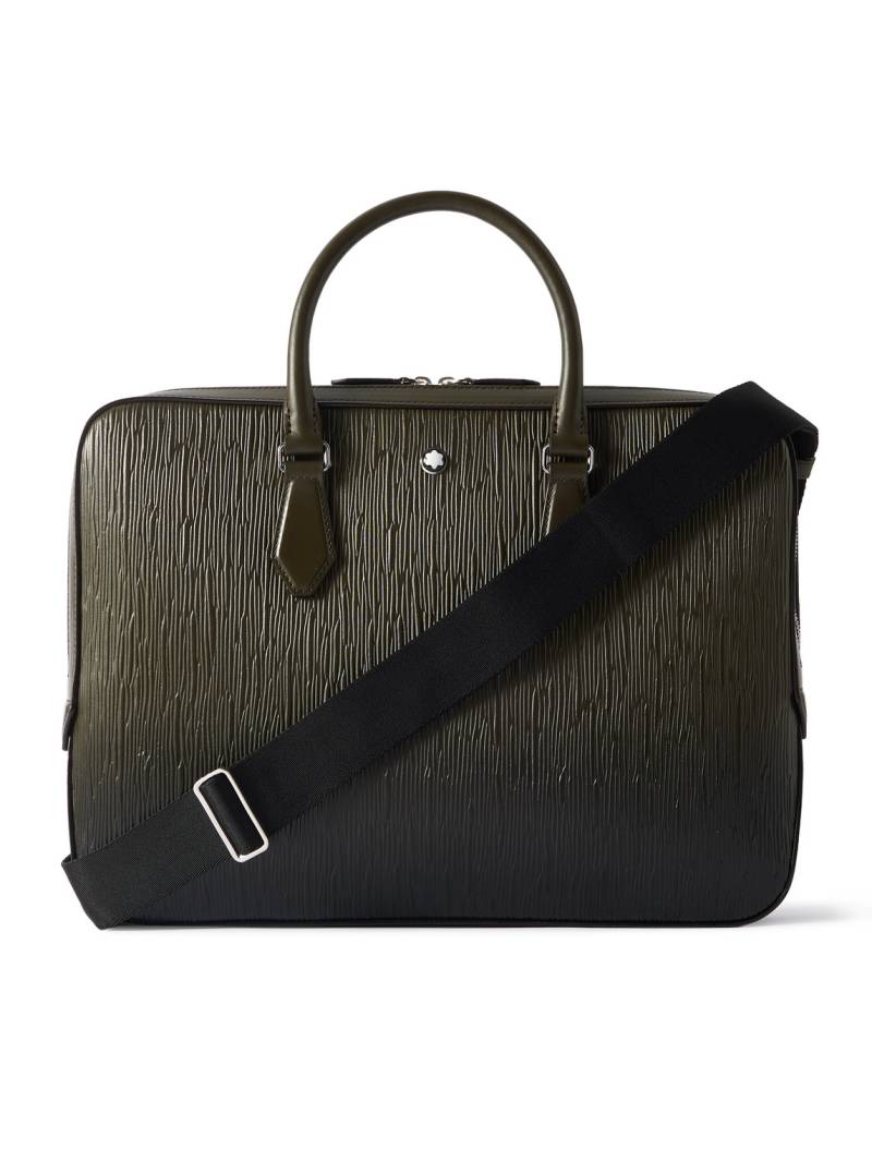 Montblanc - Corteccia Dégradé Textured-Leather Briefcase - Men - Green von Montblanc