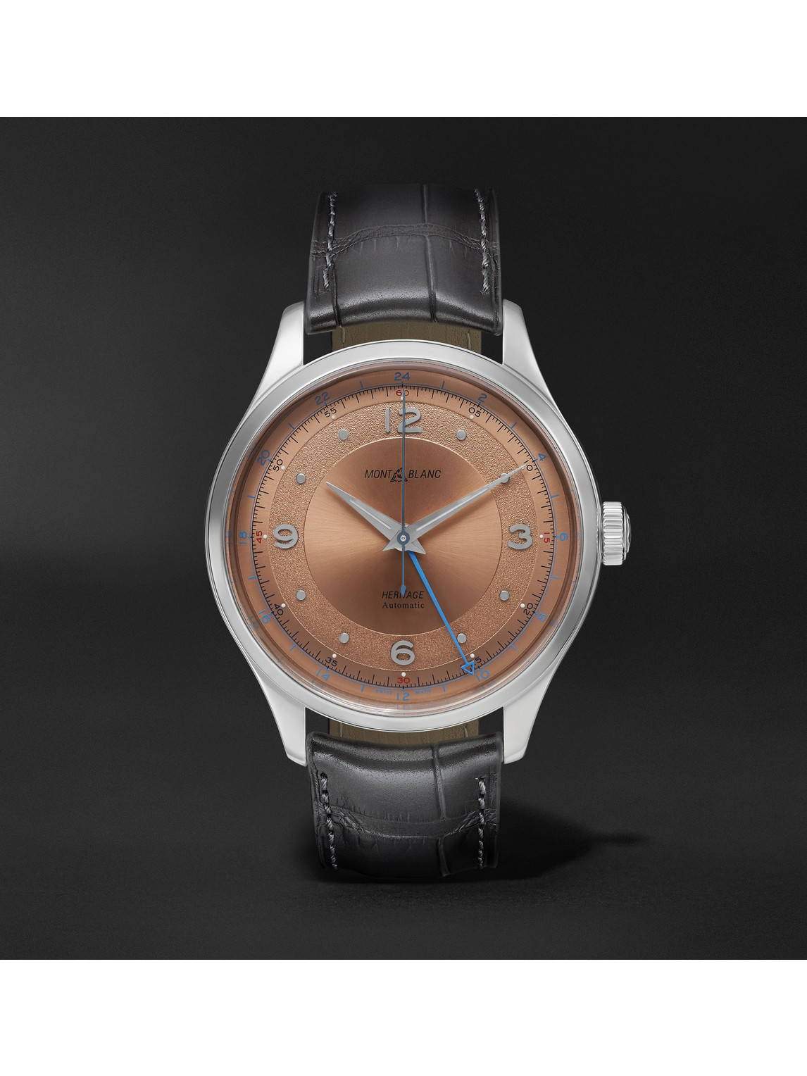 Montblanc - Heritage GMT Automatic 40mm Stainless Steel and Alligator Watch, Ref. No. 119950 - Men - Pink von Montblanc