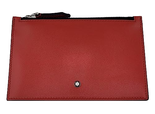 Montblanc Kartenetui mit Reißverschluss aus Leder in der Farbe Rot, Maße: 12,5cm x 9cm x 0,5cm, 129908 von MONTBLANC