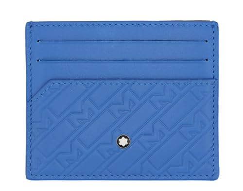 Montblanc M_Gram Kartenetui 6cc aus Leder in der Farbe Blau, Maße: 10cm x 8cm x 0,5cm, 130029 von Montblanc