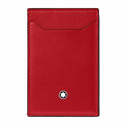 Montblanc Meisterstück Kompaktes Kartenetui 3 cc aus Leder in der Farbe Rot, Maße: 9cm x 6cm x 0,5cm, 129685 von Montblanc