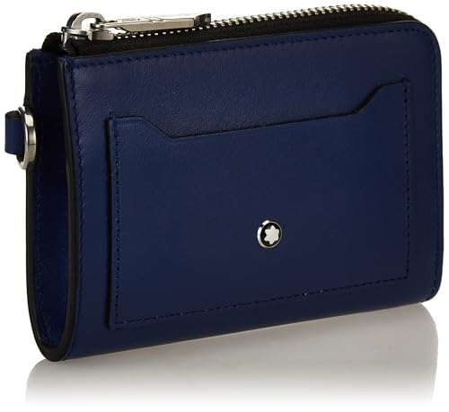 Montblanc Meisterstück Schlüsseletui 4 cc mit Reißverschlussfach aus Leder in der Farbe Blau, Maße: 12cm x 8cm x 1,5cm, 129690 von Montblanc