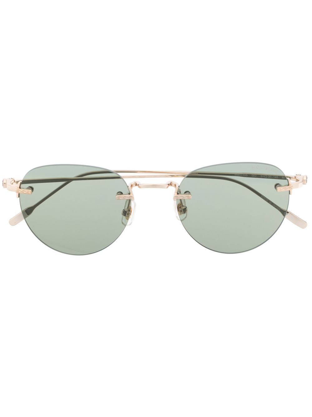 Montblanc Sonnenbrille mit rundem Gestell - Gold von Montblanc