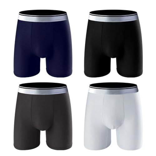 4 Stück/Lot Herren-Unterwäsche, Lang, Groß, Mehrfarbig, Multifunktional, Herren-Sport-Boxershorts, Modal, Übergröße, Herren-Unterhose Für Den Täglichen Sport Im Freien, Stil A, 5XL von Montecarduo