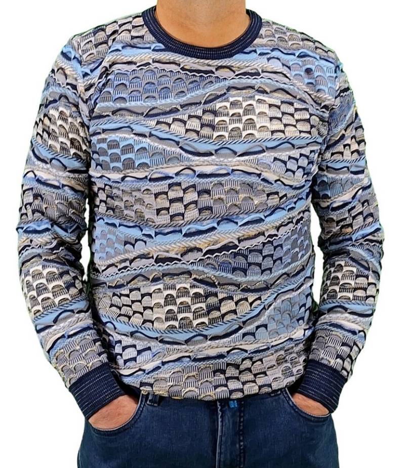 Montechiaro Strickpullover 291202010M Intarsien 3D-Strick. Made in Italy von Montechiaro