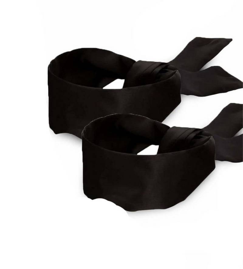 Montegoni Tuchmaske Seiden-Satin Schlafmaske – Weiche Augenbinde, 2er Pack (Schwarz), Luxurious Silk Satin Fabric von Montegoni