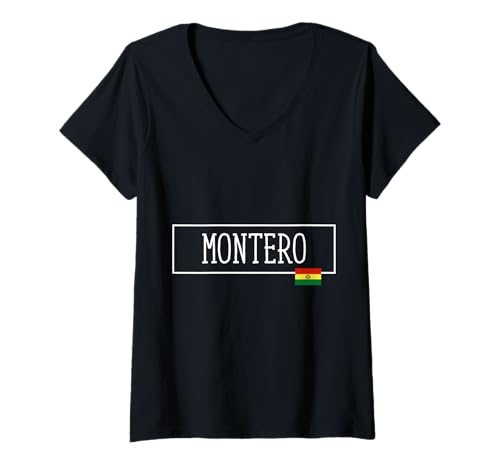 Damen Montero Country Bolivien Familienausflug Bolivien Männer Frauen T-Shirt mit V-Ausschnitt von Montero City Bolivariano Vacation Toddler