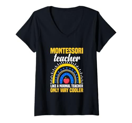 Damen Montessori-Lehrer wie EIN normaler Lehrer Nur viel Cooler T-Shirt mit V-Ausschnitt Damen Montessori-Lehrer wie EIN normaler Lehrer Nur viel Cooler T-Shirt mit V-Ausschnitt von Montessori Teacher Like Normal Teacher Cool