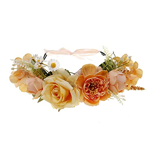 Blumenstirnband für Damen, Bohemian-Stil, Blume, Hochzeit, Blumen-Kopfschmuck, Stoff, Prinzessinnenkopfschmuck, Blume, Hochzeits-Stirnband von Montesy