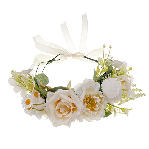 Blumenstirnband für Damen, Bohemian-Stil, Blume, Hochzeit, Blumen-Kopfschmuck, Stoff, Prinzessinnenkopfschmuck, Blume, Hochzeits-Stirnband von Montesy