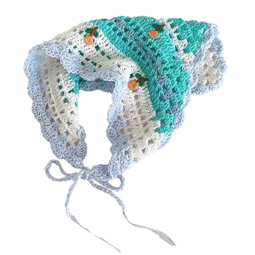 Französisches gehäkeltes Kopftuch, Haarband für Damen, Haarbandannas, dekorative ethnische Stirnbänder, böhmische Blume, Haarschal, Frühlings-Headwrap für Camping von Montesy