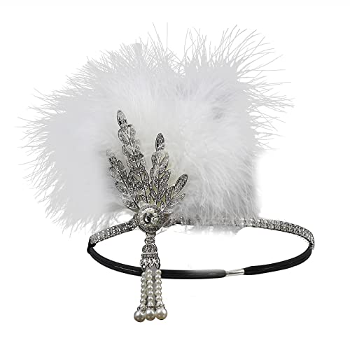 Glänzender Strass-Feder-Stirnband, Haarreif, Weihnachtsaufführung, Kopfschmuck, Festival, Party, Kostüm, Requisiten, Haarreifen für Frauen, Feder-Strass, dekorativer Haarreifen, niedlicher Haarreif von Montesy